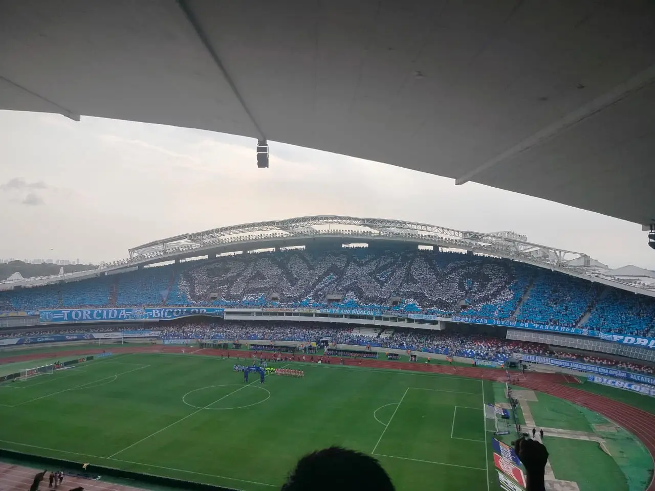 Paysandu fecha a temporada com mosaico. Palavra escrita "Payxão"