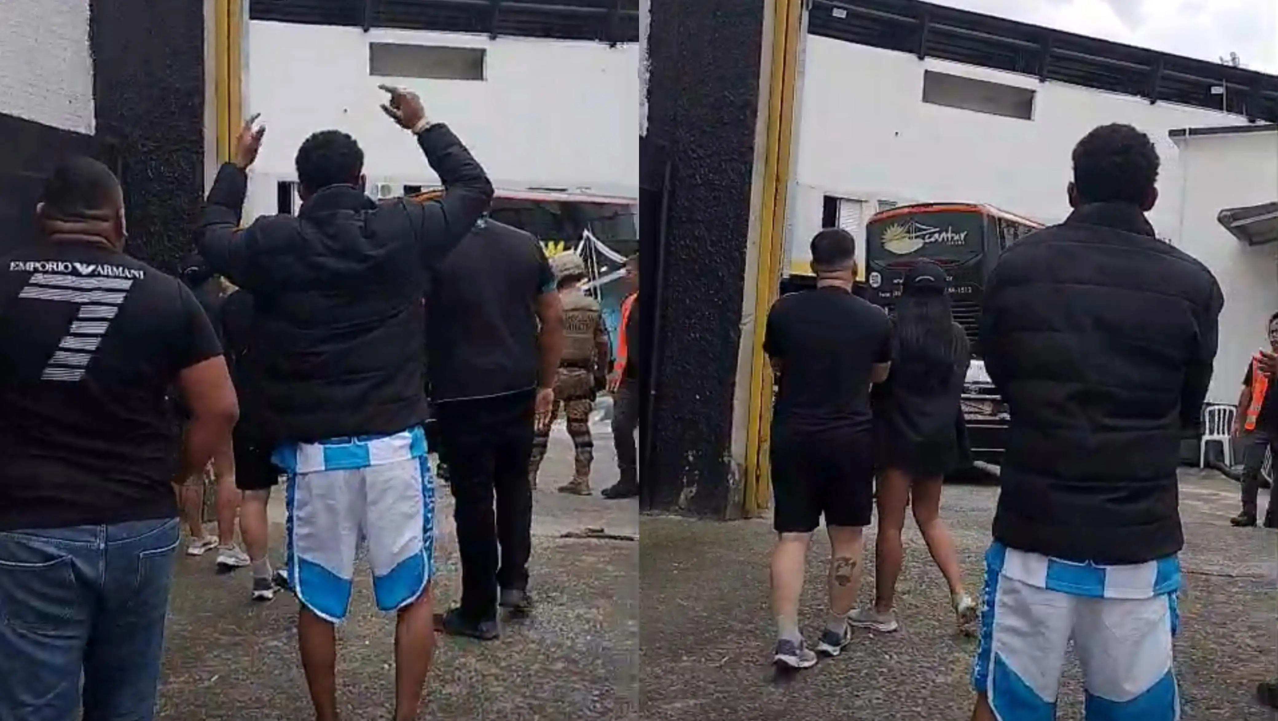 Na chegada da delegação do Paysandu no estádio Heriberto Hulse, torcedores cobraram os jogadores pela fase ruim da equipe na Série B.