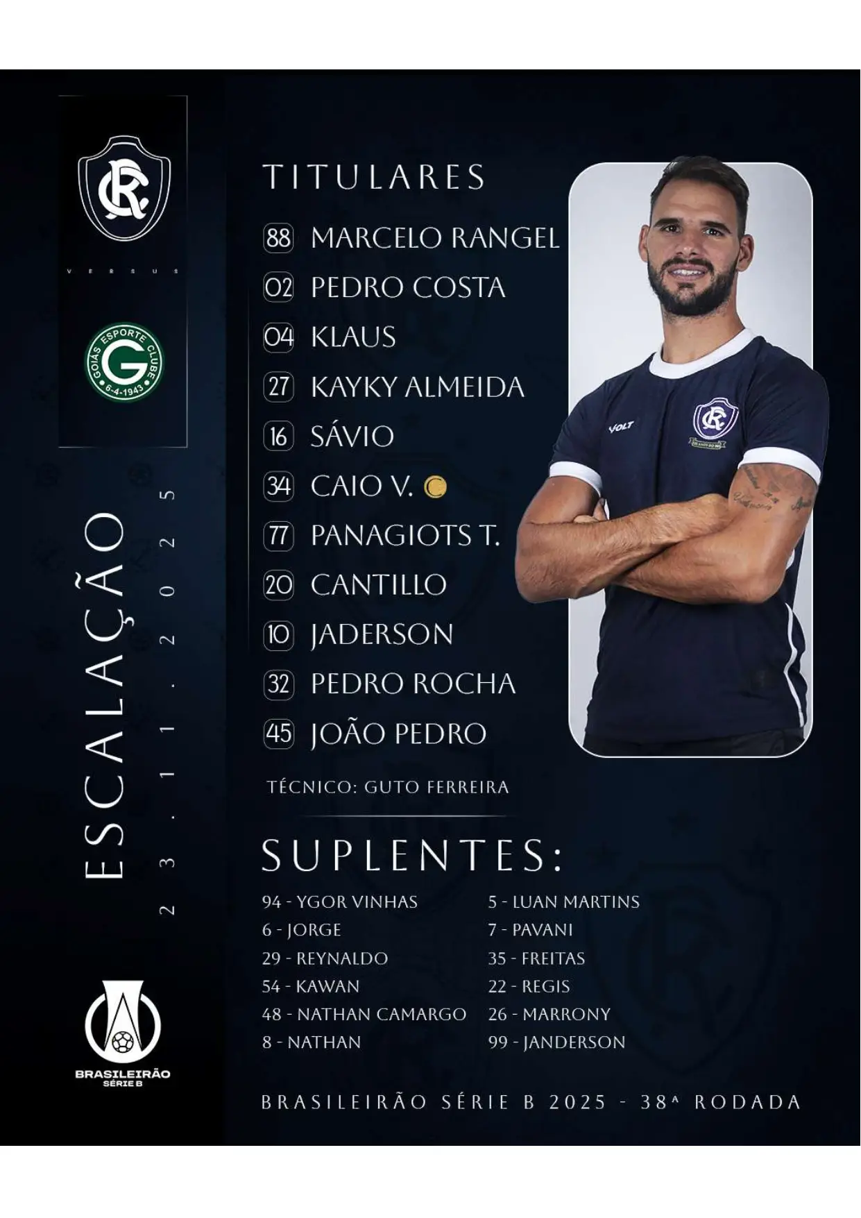 O Remo está definido para o jogo decisivo com a seguinte formação: