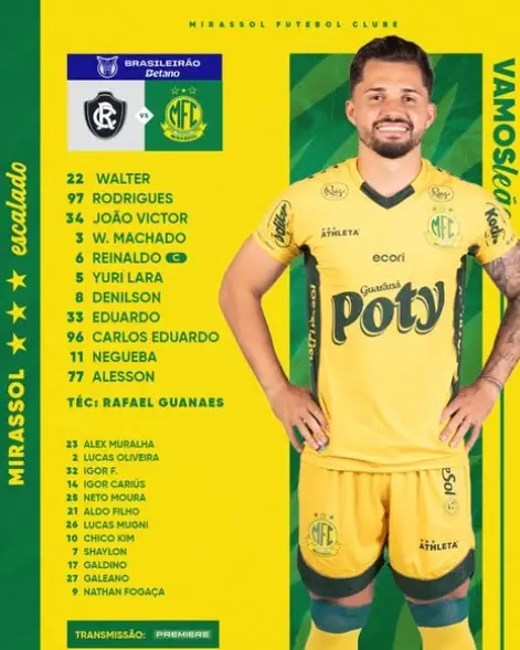 Mirassol também pronto para o jogo
