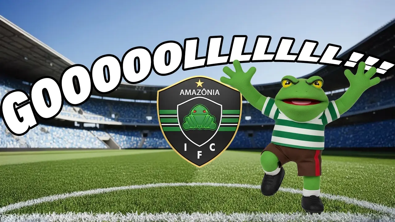 Juninho cobra com precisão no canto esquerdo e abre o placar no Baenão para o Amazônia.